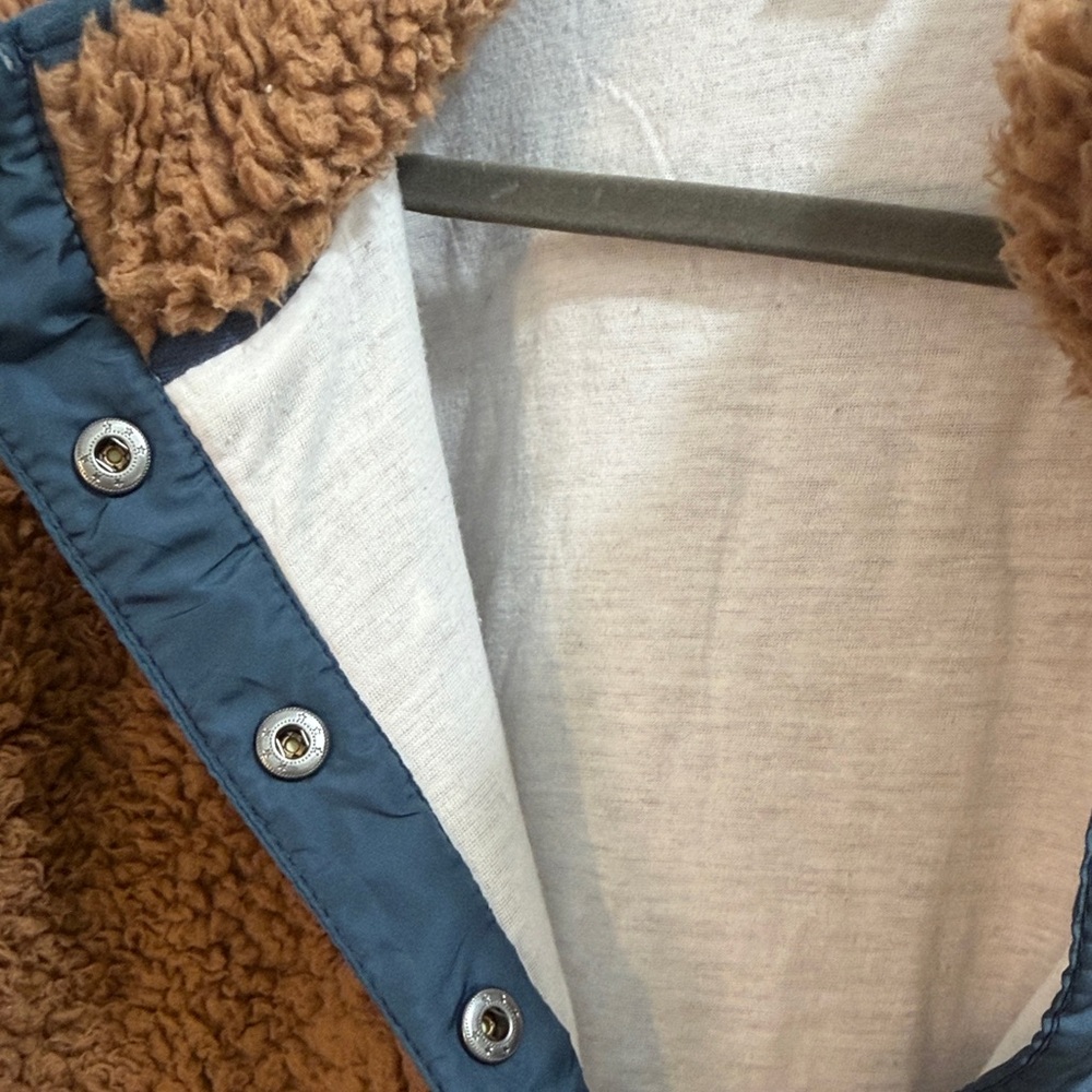Altar'd State Brown and Cream Faux-Sherpa Quarter Zip - Picture 4 of 6